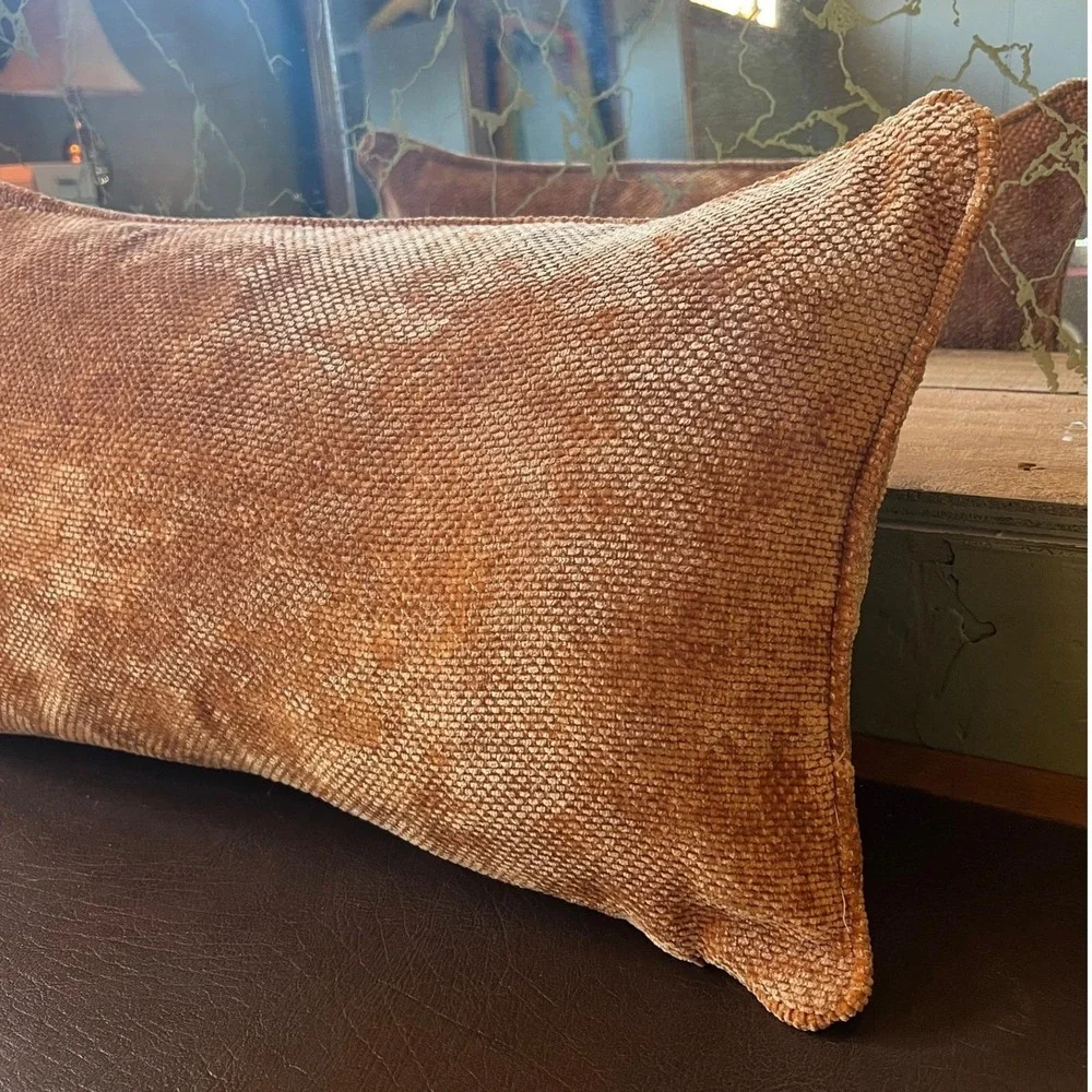 Callisto Home Designer Velvet Lumbar Throw Pillow‎ Neutral Modern Luxury Decor